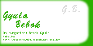 gyula bebok business card
