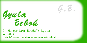 gyula bebok business card